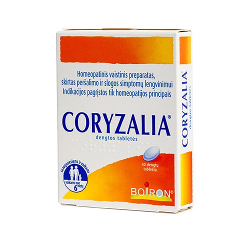 Homeopatinis vaistas nuo peršalimo, slogos Coryzalia tabletės nuo peršalimo ir slogos, N40 | Mano Vaistinė