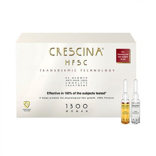 Crescina TRANSDERMIC Plaukų ataugimui ir slinkimo stabdymui, HFSC 1300* kompleksas moterims 3,5ml N20+N20 | Mano Vaistinė