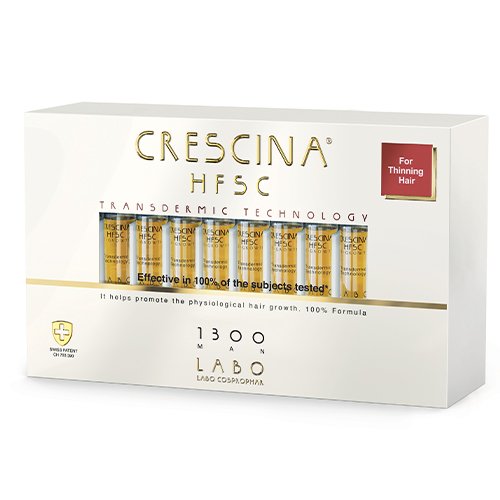 CRESCINA  TRANSDERMIC Plaukų atauginimui, HFSC 1300* (VYR) 3,5ml N20 | Mano Vaistinė