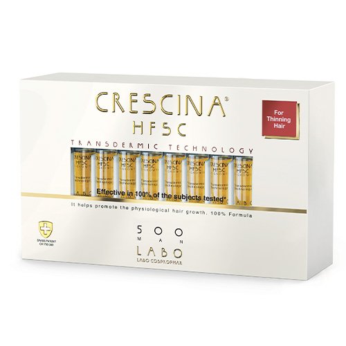 CRESCINA  TRANSDERMIC Plaukų atauginimui, HFSC 500* (VYR) 3,5ml, N20 | Mano Vaistinė