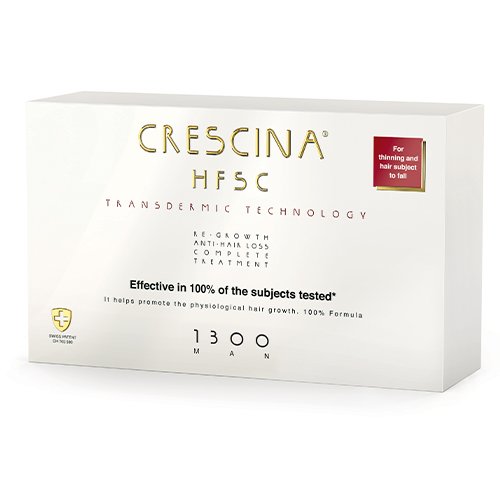 CRESCINA TRANSDERMIC  Plaukų atauginimui ir slinkimo  stabdymui, HFSC 1300* (VYR) kompleksas 3,5ml N20 | Mano Vaistinė