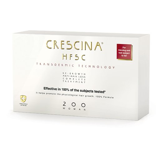 CRESCINA  TRANSDERMIC  Plaukų atauginimui ir slinkimo stabdymui, HFSC 200* (MOT) kompleksas 3,5ml N20 | Mano Vaistinė