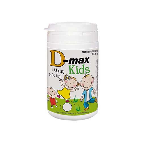 Vitamino D maisto papildas vaikams D-Max Kids 10mcg tab.N90 | Mano Vaistinė