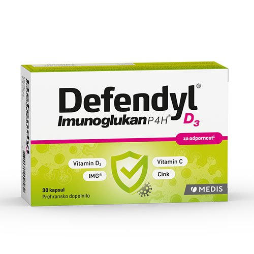 Defendyl-Imunoglukan P4H D3, 30 kapsulių | Mano Vaistinė