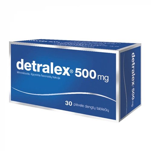 Širdies ir kraujagyslių sistemą veikiantys vaistai Detralex 500 mg tabletės, N30 | Mano Vaistinė