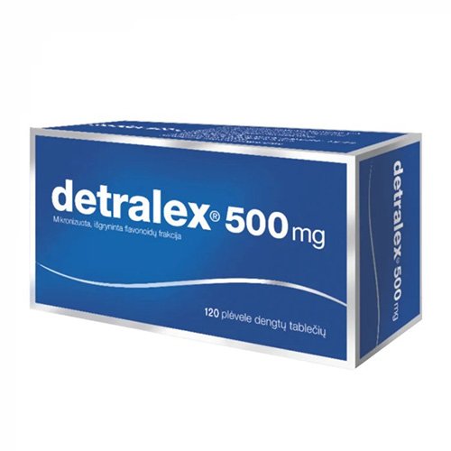 Detralex 500mg plėvele dengtos tabletės N120 | Mano Vaistinė