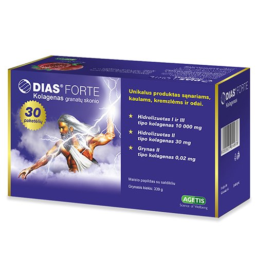 Food supplement for joints DIAS FORTE (Collagen) 10 000 mg milteliai geriamajam tirpalui, N30 | Mano Vaistinė