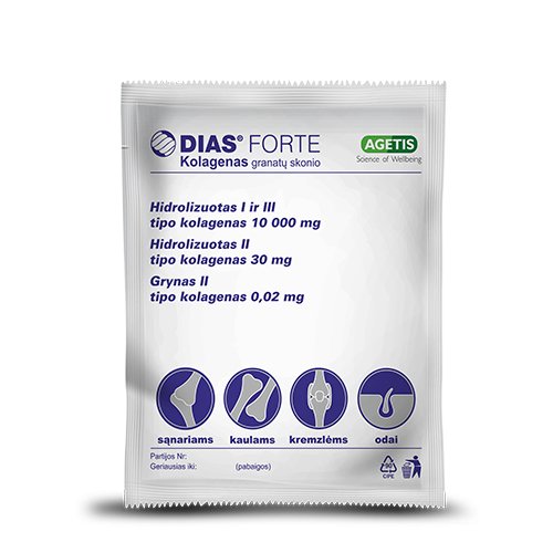 Food supplement for joints DIAS FORTE (Collagen) 10 000 mg milteliai geriamajam tirpalui, N30 | Mano Vaistinė