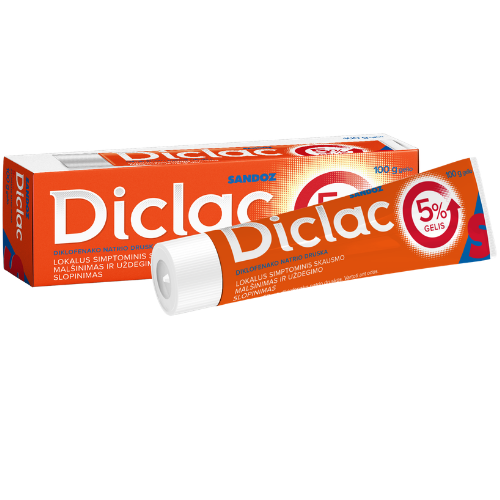 Gelis nuo skausmo ir uždegimo DICLAC 5 %, 100 g | Mano Vaistinė Gelis nuo skausmo ir uždegimo DICLAC 5 %, 100 g | Mano Vaistinė