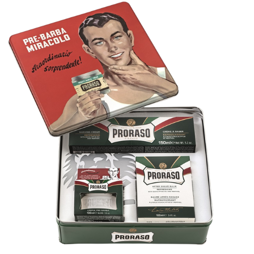 Gaivinančios eukalipto ir mentolio skutimosi priemones Vintažinis rinkinys skutimuisi PRORASO GINO, 1vnt. | Mano Vaistinė Gaivinančios eukalipto ir mentolio skutimosi priemones Vintažinis rinkinys skutimuisi PRORASO GINO, 1vnt. | Mano Vaistinė