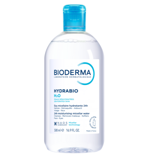 Švelniai valo veidą ir akis, pašalina visų tipų makiažą Micelinis valomasis vanduo dehidratuotai, jautriai odai BIODERMA HYDRABIO H2O, 500ml | Mano Vaistinė Švelniai valo veidą ir akis, pašalina visų tipų makiažą Micelinis valomasis vanduo dehidratuotai, jautriai odai BIODERMA HYDRABIO H2O, 500ml | Mano Vaistinė