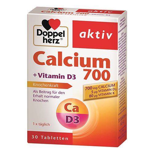 Doppelherz aktiv Calcium 700 + Vitamin D3 tabletės N30 | Mano Vaistinė