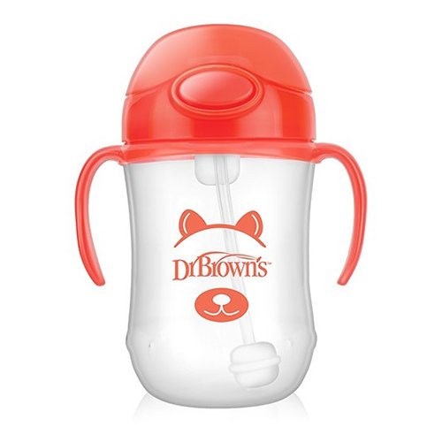 Dr.Brown's Gertuvė su šiaudeliu ir svareliu 270ml oranžinė | TC91013-INTL Dr.Brown's Gertuvė su šiaudeliu ir svareliu 270ml oranžinė | TC91013-INTL