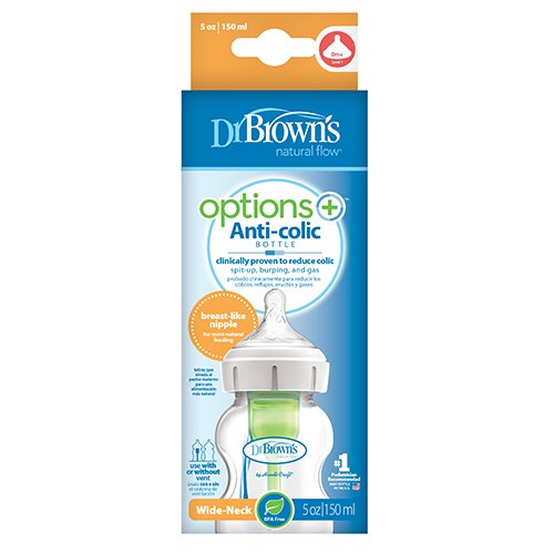 Dr.Browns buteliukas Options+ plačiu kakleliu, 150ml | Mano Vaistinė