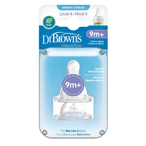 Dr.Browns III lygio žindukai 9 mėn.+, silikoniniai (siauru kakleliu), 2 vnt. | Mano Vaistinė