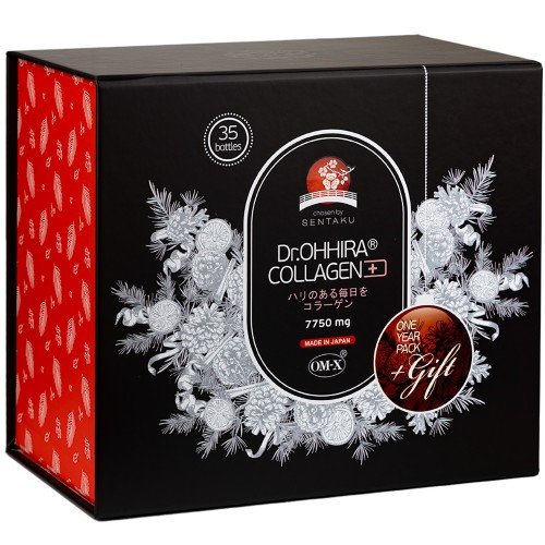 Jūrinio geriamo kolageno rinkinys visiems metams + 5 buteliukai dovanų. Kalėdinis geriamojo kolageno rinkinys DR.OHHIRA (2025), 35 vnt. (kursas metų laikotarpiui) | Mano Vaistinė