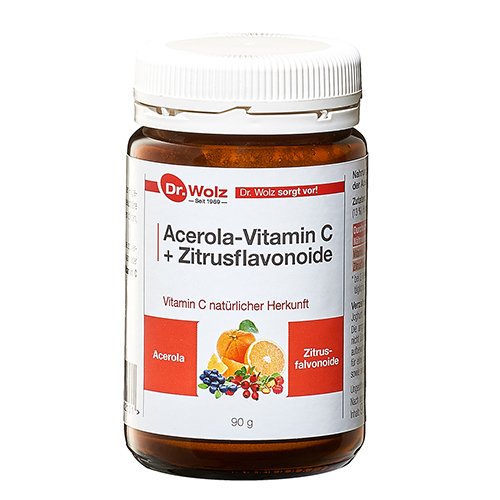 Dr.Wolz Acerola-Vitamin C + Bioflavonoides milteliai 90g | Mano Vaistinė
