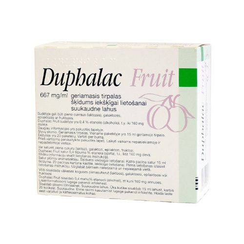 Vidurius laisvinantis vaistas Duphalac Fruit 667 mg/ml geriamasis tirpalas, 15 ml, N20 | Mano Vaistinė