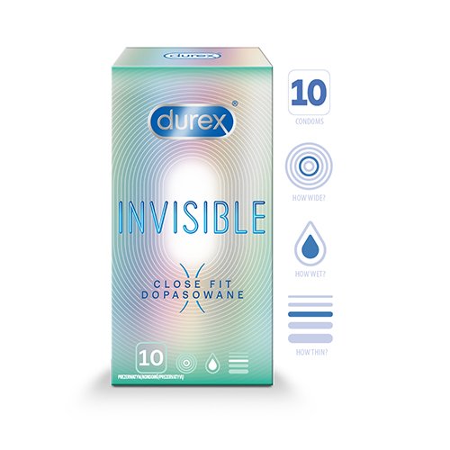 Durex Invisible Close Fit N10 | Mano Vaistinė