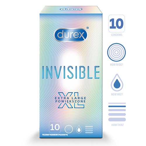 Durex Invisible XL N10 | Mano Vaistinė
