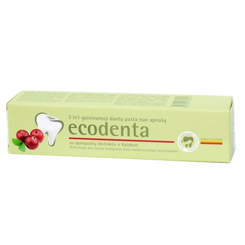 Oral care Ecodenta 2 in 1 Organic Refreshing Toothpaste from Plaque, 100 ml | Mano Vaistinė