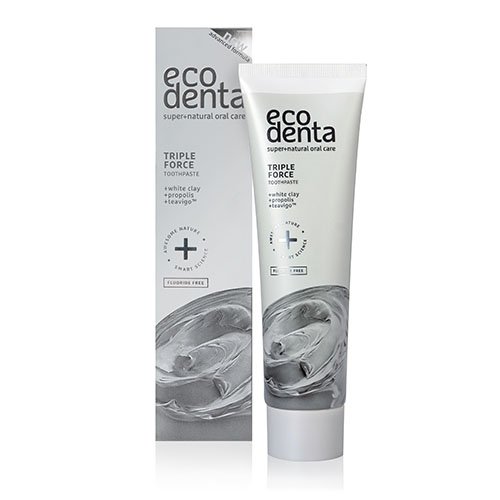 Toothpaste Ecodenta triple effect toothpaste with white clay, propolis and Teavigo ™, 100 ml | Mano Vaistinė