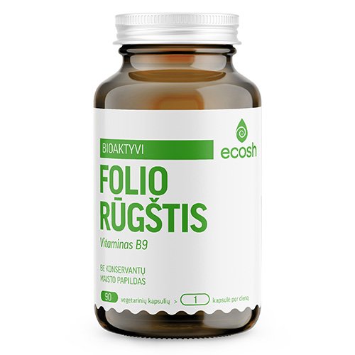 ECOSH bioaktyvi folio rūgštis 800mcg, 90 kapsulių | Mano Vaistinė