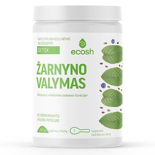 Balkšvųjų gysločių sėklų luobelės ir linų sėmenys Žarnyno valymui ECOSH DETOX, 260 g | Mano Vaistinė