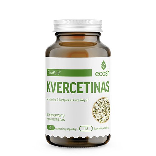 Ecosh Kvercetinas su vitamino C kompleksu, 40 kapsulių | Mano Vaistinė
