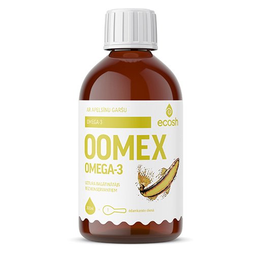 ECOSH Oomex žuvų taukai apelsinų skonio 300ml | Mano Vaistinė