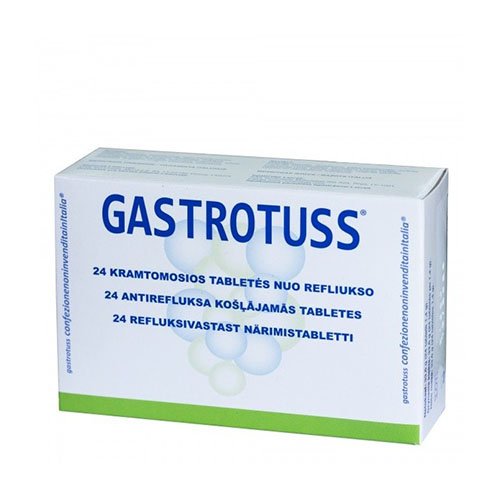 Gastrotuss kramtomos tabletės nuo refliukso N24 | Mano Vaistinė