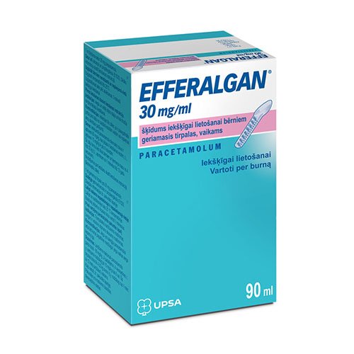 Efferalgan geriamas tirpalas vaikams 90ml | Mano Vaistinė