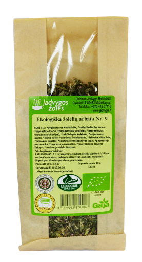 Žvalinamoji žolelių arbata Ekologiška žolelių arbata Nr. 9 (žvalumui, emocinei būklei), 40 g | Mano Vaistinė