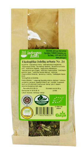 Žolelių arbata kaulų retėjimui, kalcio apykaitai Ekologiška žolelių arbata Nr. 24 (kaulams, osteoporozei), 40 g | Mano Vaistinė