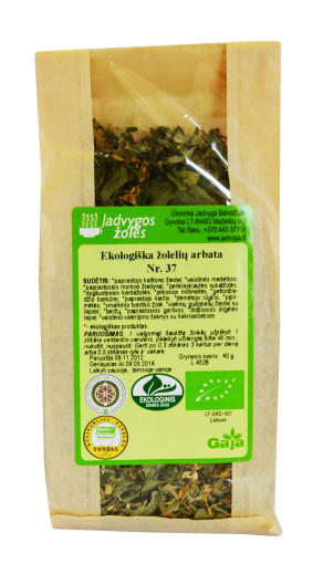 Arbatos ir vaistažolės Ekologiška žolelių arbata Nr. 37, 40 g | Mano Vaistinė