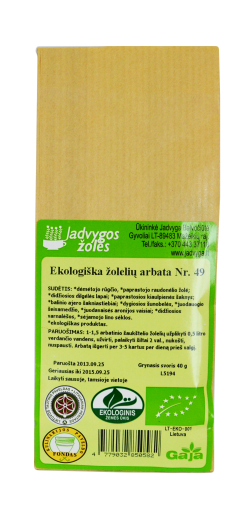 Žolelių arbata virškinimui Ekologiška žolelių arbata Nr. 49 (viduriams laisvinti), 40 g | Mano Vaistinė