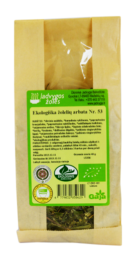Žolelių arbata inkstams ir šlapimo išsiskyrimui Ekologiška žolelių arbata Nr. 53 (inkstams), 40 g | Mano Vaistinė