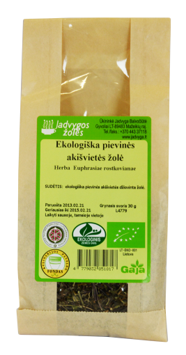 Arbatos ir vaistažolės Ekologiška pievinių akišviečių žolė, 30 g | Mano Vaistinė
