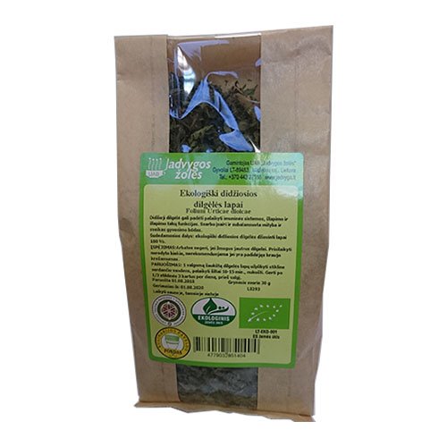 Žolelių arbata šlapimo sistemai Ekologiški didžiosios dilgėlės lapai, 30 g | Mano Vaistinė