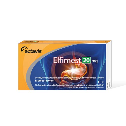 Elfimest 20mg skrandyje neirios tabletės N14 | Mano Vaistinė