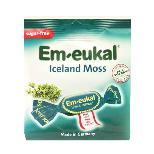 Islandinių kerpenų pastilės su vitaminu C ir saldikliais EM-EUKAL ICELAND MOSS, 50 g | Mano Vaistinė