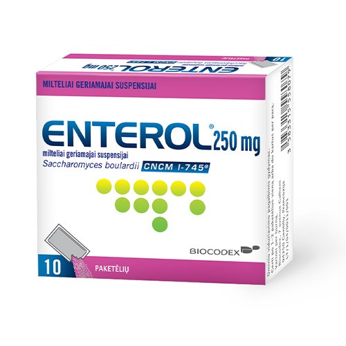 Viduriavimą mažinantis vaistas Enterol 250 mg milteliai geriamajai suspensijai, N10 | Mano Vaistinė