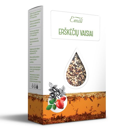 Arbatos ir vaistažolės Erškėčių vaisiai, 100 g (Emili) | Mano Vaistinė