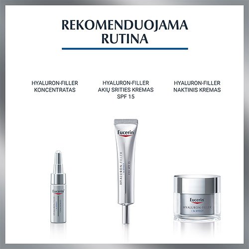 Normaliai ir mišriai odai, su SPF Dieninis kremas nuo raukšlių EUCERIN HYALURON-FILLER SPF 15, 50 ml | Mano Vaistinė