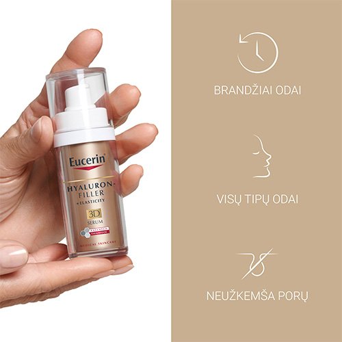 Serumas EUCERIN HYALURON-FILLER + ELASTICITY 3D, 30 ml  | Mano Vaistinė