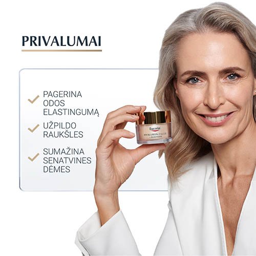 Dieninis kremas brandžiai odai EUCERIN HYALURON-FILLER +ELASTICITY, 50 ml | Mano Vaistinė