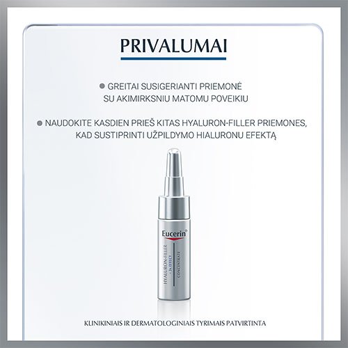 Koncentratas nuo raukšlių EUCERIN HYALURON-FILLER, 6 vnt. po 5 ml | Mano Vaistinė