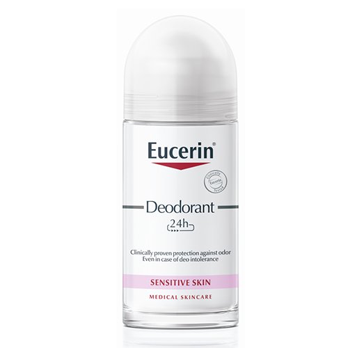 EUCERIN rutulinis dezodorantas jautriai odai 24h, 50 ml | Mano Vaistinė