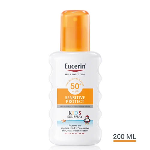 Apsauga nuo saulės EUCERIN Sun Kids purškalas nuo saulės vaikams SPF50+ 200ml  | Mano Vaistinė