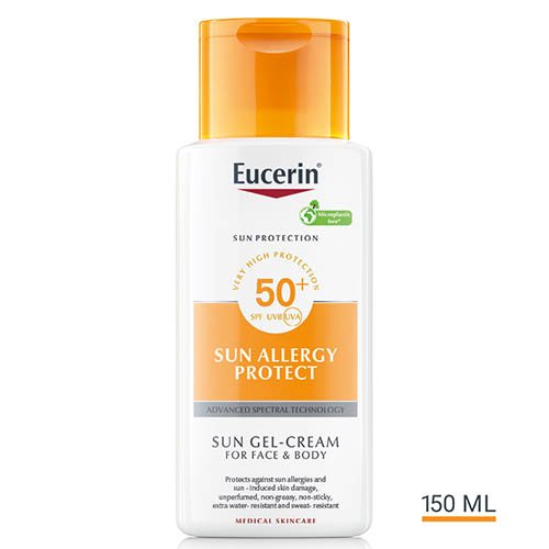 Apsauga nuo saulės EUCERIN Sun kreminis gelis apsaugantis nuo alergijos saulei SPF50 150ml  | Mano Vaistinė